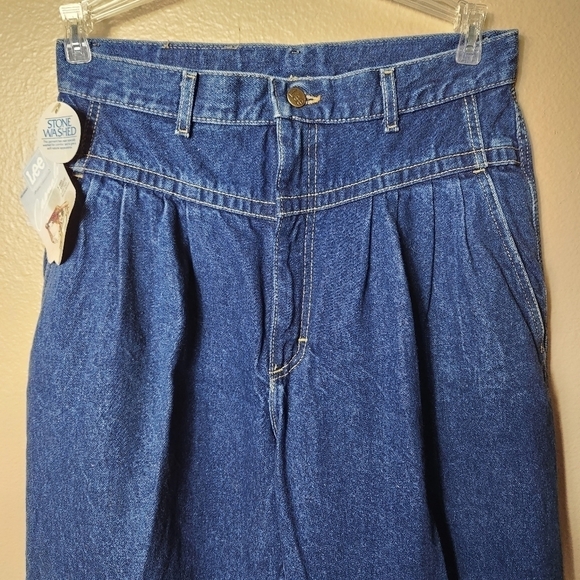 Vintage Lee High Rise Bareback Yoked Pleated Jeans Deadstock NWT-Size 16 - Picture 2 of 8